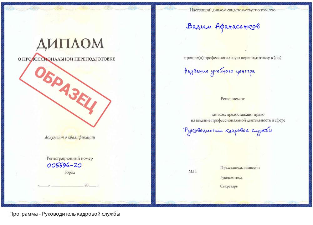 Руководитель кадровой службы Тутаев